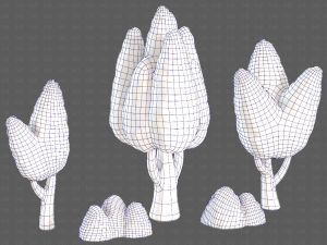 Trees Cartoon V48 3D मॉडल