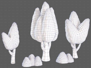 Trees Cartoon V48 3D Model