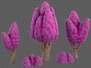 Trees Cartoon V48 3D Model