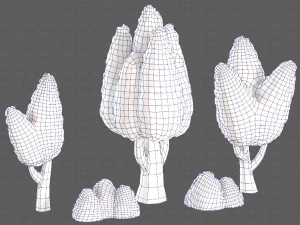Trees Cartoon V48 3D Model