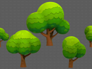 Trees Cartoon V49 Model 3D