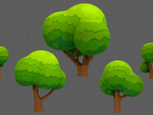 Trees Cartoon V49 3D Model