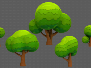 Trees Cartoon V49 Model 3D