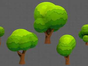 Trees Cartoon V49 3D Model