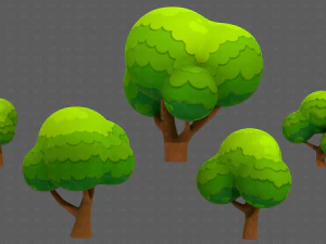 Trees Cartoon V49 3D Model
