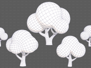 Trees Cartoon V49 Model 3D