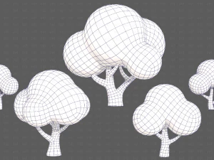 Trees Cartoon V49 3D Model