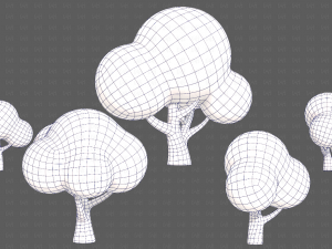 Trees Cartoon V49 Model 3D