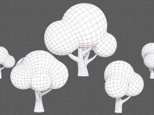 Trees Cartoon V49 3D Model