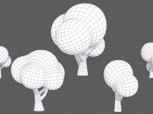Trees Cartoon V49 Model 3D