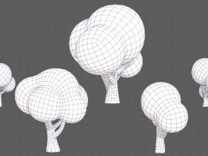 Trees Cartoon V49 3D Model