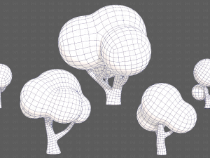 Trees Cartoon V49 Model 3D
