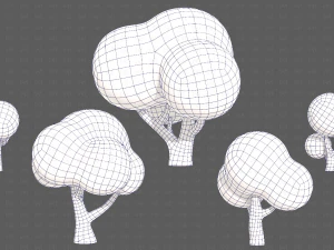 Trees Cartoon V49 3D Model
