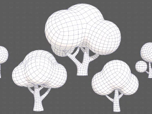 Trees Cartoon V49 3D Model
