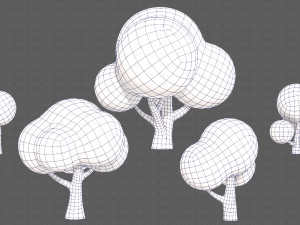 Trees Cartoon V49 Model 3D