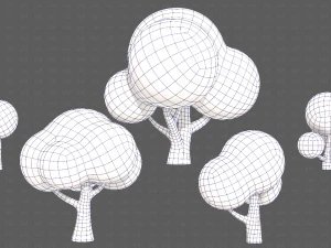 Trees Cartoon V49 3D Model
