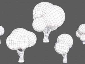 Trees Cartoon V49 3D Model
