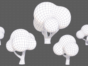 Trees Cartoon V49 Model 3D