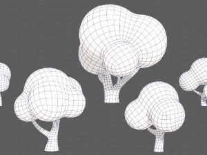 Trees Cartoon V49 3D Model