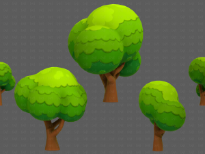 Trees Cartoon V49 Model 3D