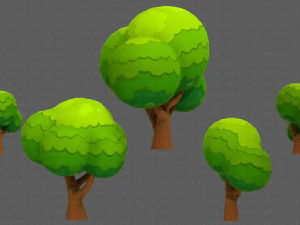 Trees Cartoon V49 3D Model