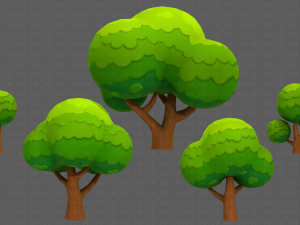 Trees Cartoon V49 Model 3D