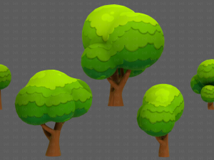 Trees Cartoon V49 Model 3D