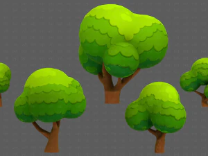 Trees Cartoon V49 3D Model