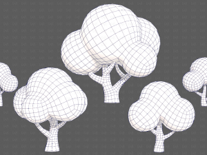 Trees Cartoon V49 Model 3D