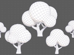 Trees Cartoon V49 3D Model