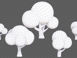 Trees Cartoon V49 Model 3D