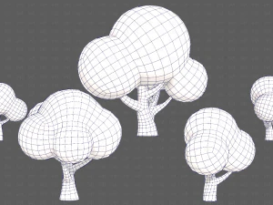 Trees Cartoon V49 3D Model