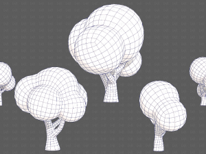 Trees Cartoon V49 Model 3D