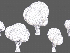 Trees Cartoon V49 3D Model