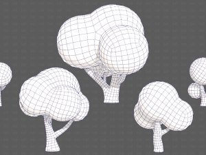 Trees Cartoon V49 Model 3D