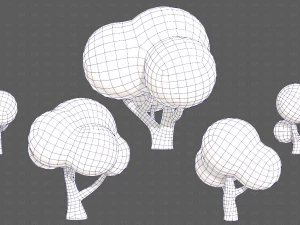 Trees Cartoon V49 3D Model