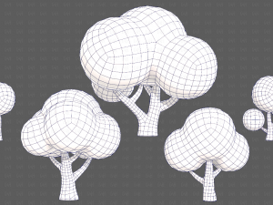 Trees Cartoon V49 Model 3D