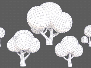 Trees Cartoon V49 3D Model