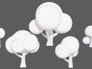 Trees Cartoon V49 Model 3D