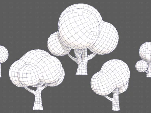 Trees Cartoon V49 3D Model