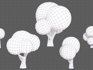 Trees Cartoon V49 Model 3D