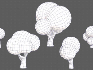 Trees Cartoon V49 3D Model