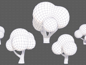 Trees Cartoon V49 Model 3D