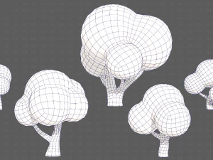 Trees Cartoon V49 3D Model