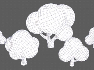 Trees Cartoon V49 3D Model