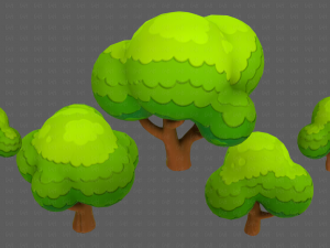 Trees Cartoon V49 Model 3D