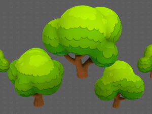 Trees Cartoon V49 3D Model