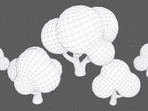 Trees Cartoon V49 3D Model
