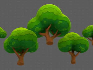 Trees Cartoon V49 3D Model