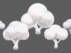 Trees Cartoon V49 3D Model